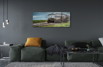 Acrylic print Car wolkenberge field