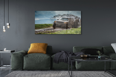 Acrylic print Car wolkenberge field