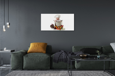 Acrylic print Baby vegetables in a pot