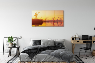 Acrylic print Gdansk shipyard sunrise