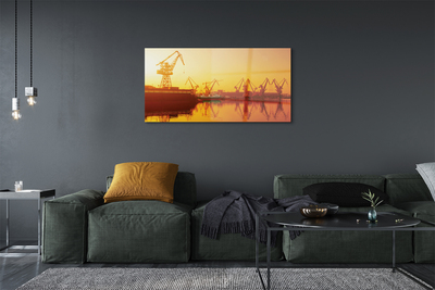 Acrylic print Gdansk shipyard sunrise