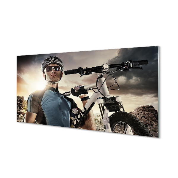 Acrylic print Clouds cyclists