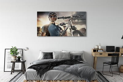 Acrylic print Clouds cyclists