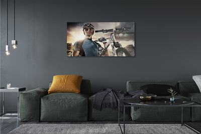 Acrylic print Clouds cyclists