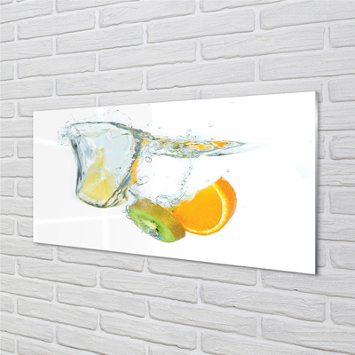 Acrylic print Orange kiwi water