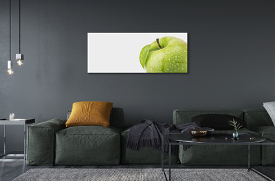 Acrylic print Apple drops green water