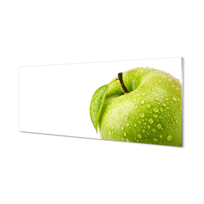 Acrylic print Apple drops green water