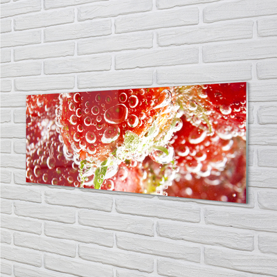 Acrylic print Wet strawberries