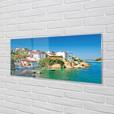 Acrylic print Building greece coast