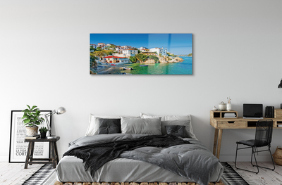 Acrylic print Building greece coast