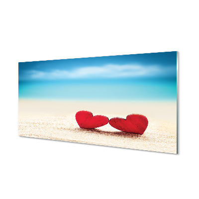 Acrylic print Heart of the sea of ​​red sand