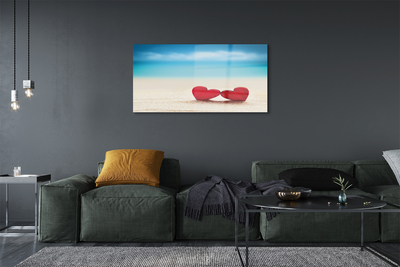 Acrylic print Heart of the sea of ​​red sand