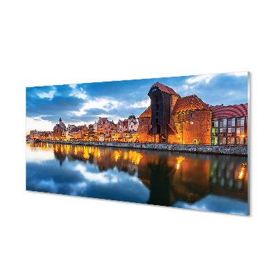 Acrylic print Building river gdansk