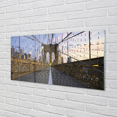 Acrylic print Skyscraper bridge sunset