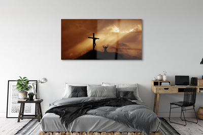 Acrylic print Jesus cross light