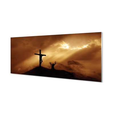 Acrylic print Jesus cross light