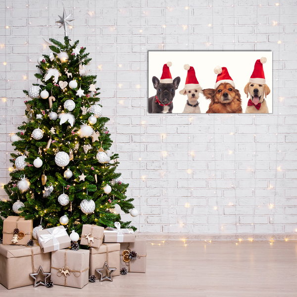Acrylic Print Dogs Santa Claus Christmas