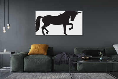 Canvas print Black unicorn
