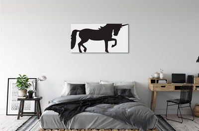 Canvas print Black unicorn
