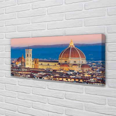 Canvas print Italy cathedral panoramic night