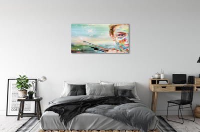 Canvas print The woman brushes