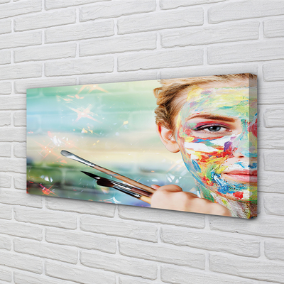 Canvas print The woman brushes