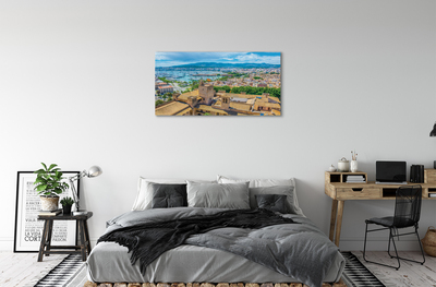 Canvas print Spanish seaside town harbor
