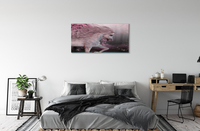 Canvas print Unicorn lake trees
