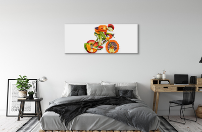 Canvas print The man with vegetables arranged