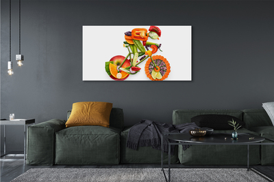 Canvas print The man with vegetables arranged