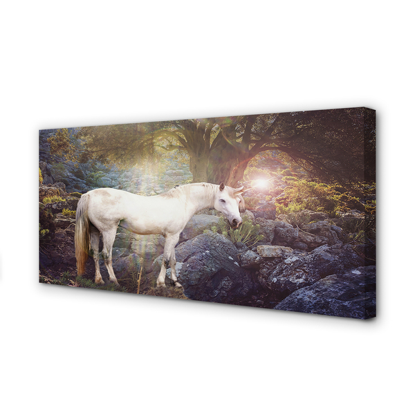 Canvas print Unicorn in the forest