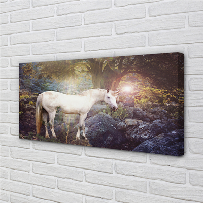 Canvas print Unicorn in the forest
