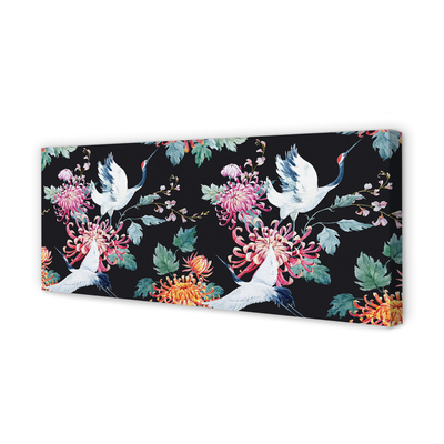 Canvas print Birds with flowers