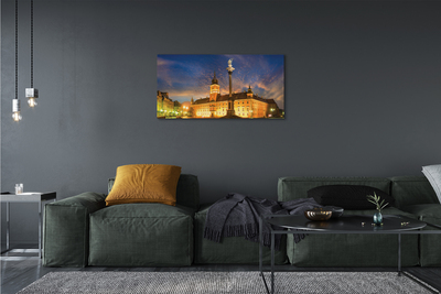 Canvas print Warsaw old town sunset