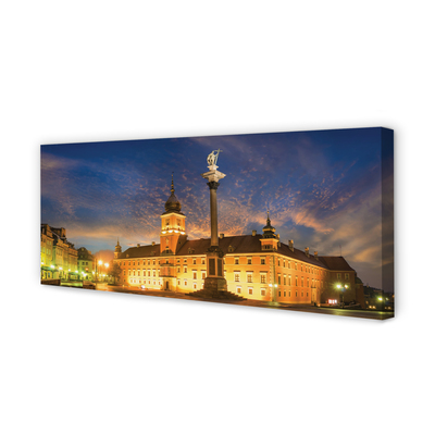 Canvas print Warsaw old town sunset