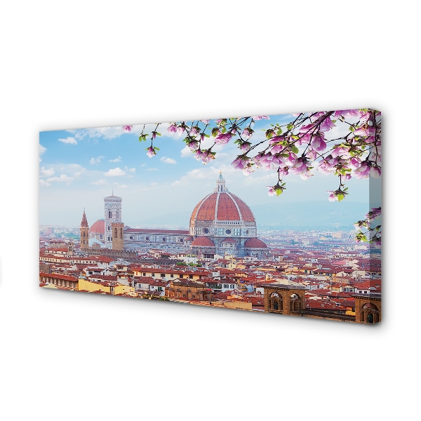 Canvas print Italy cathedral panoramic night