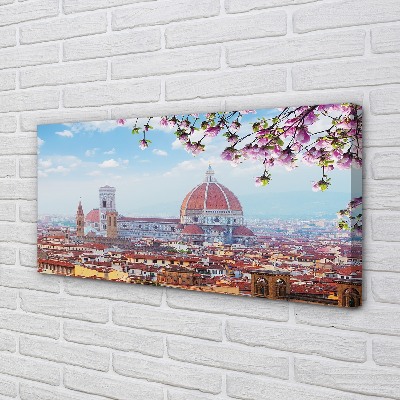 Canvas print Italy cathedral panoramic night