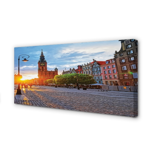 Canvas print Gdansk old town sunrise