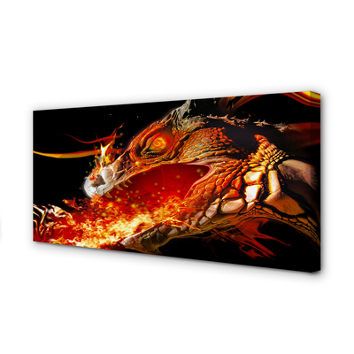 Canvas print Fire-breathing dragon