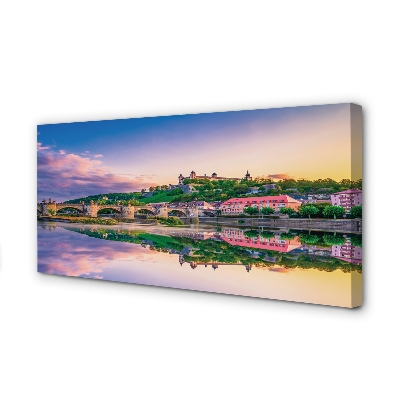 Canvas print River sunset germany