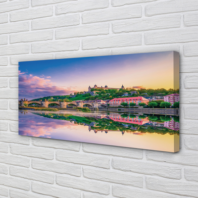 Canvas print River sunset germany