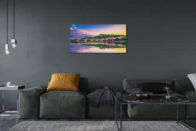 Canvas print River sunset germany