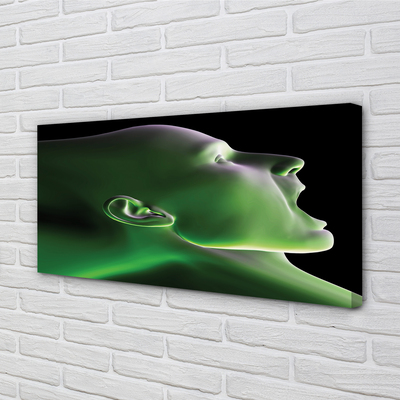 Canvas print The green light head man