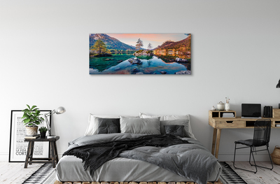Canvas print Autumn lake mountain germany