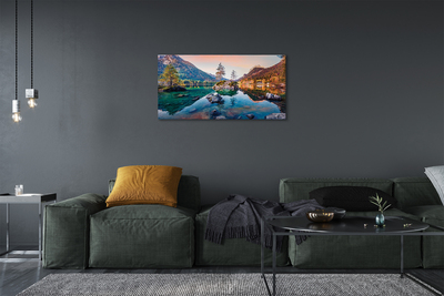 Canvas print Autumn lake mountain germany