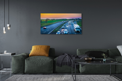 Canvas print Sky car highway