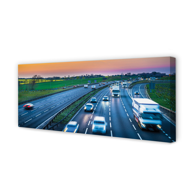 Canvas print Sky car highway