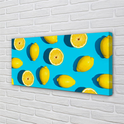Canvas print Lemons on a blue background
