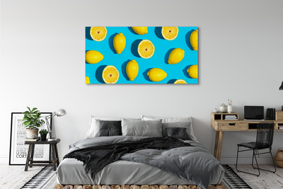 Canvas print Lemons on a blue background