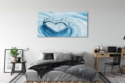 Canvas print Water drops heart